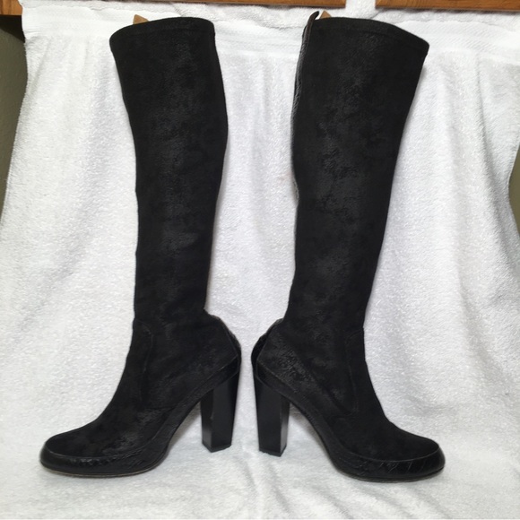 DONALD J. PLINER Boots DISTRESSED SUEDE Black - Sz 8.5 M Made in SPAIN - Picture 8 of 16